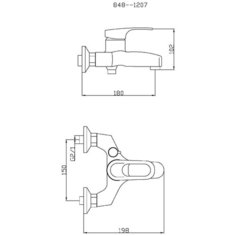 Смеситель для ванны TSARSBERG TSB-848-1207