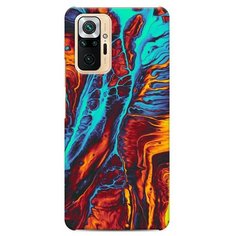 Пластиковый чехол "Желто- голубой флюид" на Xiaomi Redmi Note 10 Pro / Сяоми Редми Нот 10 Pro Case Place