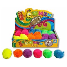 1TOY Ё-Ёжики, ленивый кот 10 cм со светом в д/б (12 шт.)