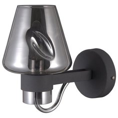 Настенный светильник Люмьен Холл Кеннет 33071.02.80.01, E14, 60 Вт, кол-во ламп: 1 шт., цвет арматуры: хромовый, цвет плафона: черный