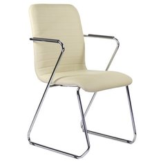 Стул офисный Task Chrome экокожа бежевая Евростиль