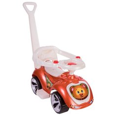 ОР809 Каталка машинка с родительской ручкой Мишка (LAPA) цвет бронза Orion Toys
