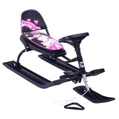 Снегокат 124 Comfort Baby Friends Милаша (чёрный) со складной спинкой Bars