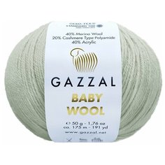 Gazzal Пряжа Gazzal Baby Wool (40% Мериносовая шерсть, 20% Кашемир ПА, 40% Акрил) 50 г 175 м, 817 светло-серый