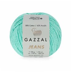 Gazzal Пряжа Gazzal Jeans (58% хлопок, 42% акрил) 50 г 170 м, 1115 мята