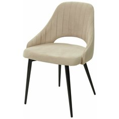 Стул FANTINE-LS Beige / ( 2 штуки ) / Бежевый, велюр, черный металлический каркас / для кухни, для гостиной / #5 / M-City
