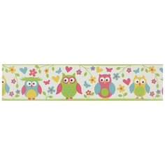 Бордюр бордюр винил на флизелиновой основе Rasch Kids & Teens III Kids Teens 0.17х5м белый/зеленый/розовый