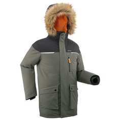 Парка зимняя водонепроницаемая походная д/детей 7–15 лет SH500 ULTRA- WARM -19°C QUECHUA Пепельный Хаки/Угольный Серый/Светлый Манго 7-8 лет (123-130 см) X Декатлон Decathlon
