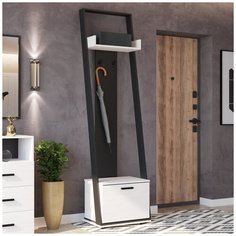 Lazurit Вешалка с тумбой для обуви Ивет Ясень анкор светлый