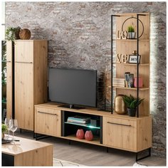 Lazurit Стеллаж-надставка Sardinia Дуб артисан / Черный