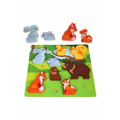 Вкладыши-фигурки Кто чей малыш. Лесные животные: 8 эл, 20 см, MAPACHA