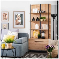 Lazurit Стеллаж Sardinia Дуб артисан / Черный