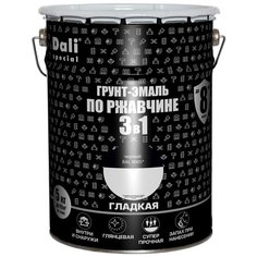 Грунт- эмаль по ржавчине 3 в 1 Dali гладкая, цвет чёрный, 5 кг