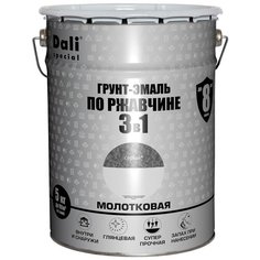 Грунт- эмаль по ржавчине 3 в 1 Dali молотковая, цвет серый, 5 кг