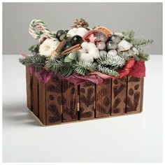 Дарите Счастье Кашпо флористическое "Заборчик", ветки, 24 х 13 х 13 см