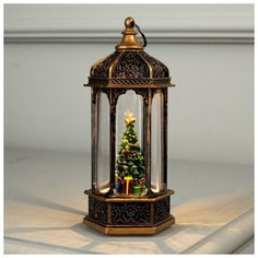 Luazon Lighting Фигура светодиодная "Елка в ротонде" 14х6.3х6.3 см, 1 LED, 3хAG13, тёплое белое
