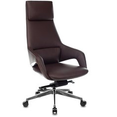 Кресло руководителя Бюрократ _DAO-2 коричневый кожа с подголов. крестовина алюминий