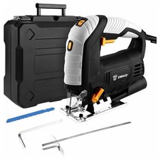 Лобзик электрический DEKO DKJS1000 Laser 1000Вт, регулировка оборотов, лазерный указатель, с маятниковым ходом, в кейсе