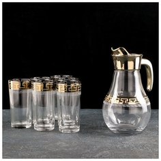 Набор питьевой "Нэро", кувшин 1 л, стакан 230 мл 6 шт 4786288 Gid Glass