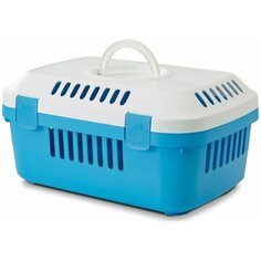 Переноска для животных Savic "Discovery Compact", цвет: белый, голубой, 33 х 48,5 х 23,5 см
