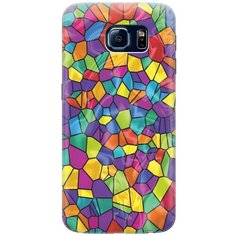 Силиконовый чехол на Samsung Galaxy S6 / Самсунг С6 с принтом "Яркая мозаика" Gosso