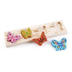 Деревянная игрушка Томик "Доска вкладыш", Бабочки (471)
