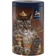 Чай Richard "Royal Cats, Maine Coon", классический черный чай в пирамидках, 20 пирамидок
