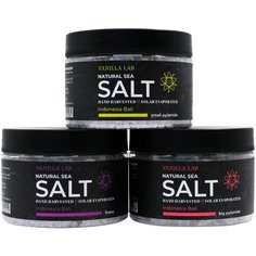Набор соли с острова Бали: маленькие пирамидки, большие пирамидки и хлопья Vanilla LAB