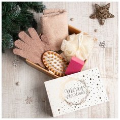 Этель Подарочный набор "Merry Christmas" полотенце 30х60 см и банные акс3 предм)