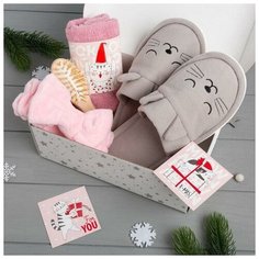 Этель Набор подарочный "Merry catmas" полотенце и акс
