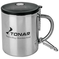 Термокружка 350ML с пластиковой крышкой+карабин (T. TK-038-350) Тонар