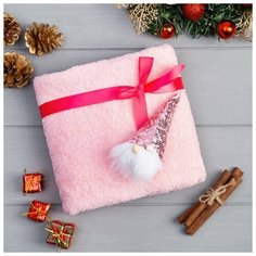 Этель Подарочное полотенце с игрушкой Этель "Гномик" 50*90 см, цв. розовый, 100% хл, 320г/м2