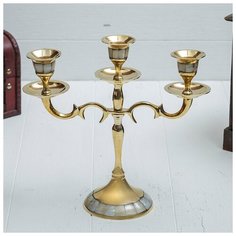 Подсвечник на 3 свечи перламутр 21см 492944 Сима ленд