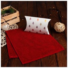 Экономь и Я Полотенце подарочное в коробке Экономь и Я, Вид 1, 30*60 см, цв. бордовый, 100% хл, 320 г/м2