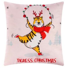 Этель Подушка Этель "Tigress Christmas", 40х40 см, велюр