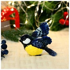 Фабрика ёлочных игрушек «Клавдиево» Елочное украшение "Синица летящая" (гипс)