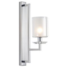 Настенный светильник Newport 4401 L/A chrome new, E14, 60 Вт, кол-во ламп: 1 шт., цвет арматуры: хромовый, цвет плафона: белый