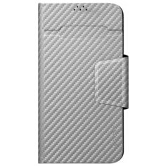 Чехол-подставка Deppa Wallet Fold M для смартфонов 4.3- 5.5, серый карбон