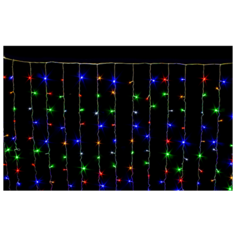 Гирлянда занавес Christmas Light штора на окно или стену, 1.5x1.5 м мульти разноцветная