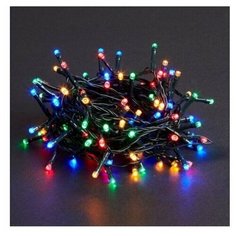 Новогодняя гирлянда светодиодная нить Christmas Light на елку или для декора, 21 м, темный провод, мульти разноцветная