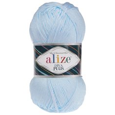 Пряжа для вязания Alize Diva Plus 100г 220м (100% микрофибра акрил) (480 светло-голубой), 5 мотков