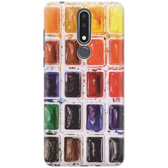 GOSSO Ультратонкий силиконовый чехол-накладка для Nokia 3.1 Plus с принтом "Палитра красок"