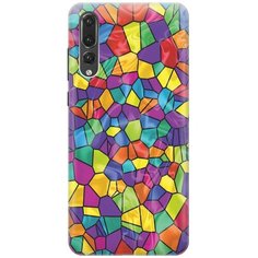 Силиконовый чехол на Huawei P20 Pro / Хуавйе П20 Про с принтом "Яркая мозаика" Gosso