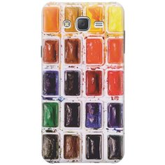 Силиконовый чехол на Samsung Galaxy J7 (2015) / Самсунг Джей 7 2015 с принтом "Палитра красок" Gosso