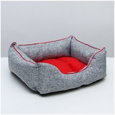 Лежанка для кошек, лежак для собак, подушка для кошек собак, 50 х 40 х 20 см, красная Persei Line