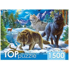 Пазл TOP Puzzle 1500 деталей: Волки в ночном лесу Рыжий кот