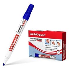ErichKrause Маркер для доски 0.8-2.5 мм Erich Krause W-500 синий, для письма на досках сухого стирания, чернила на спиртовой основе без ксилола