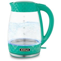 Чайник электрический Kitfort KT-6123-3, 2 л, 2200 Вт, бирюзовый
