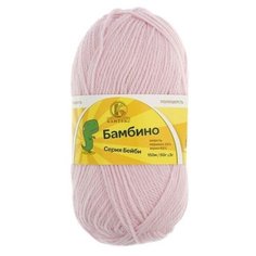 Пряжа Камтекс Бамбино 1, 35 % мериносовая шерсть, 65 % акрил, 50 г, 150 м, 055 светлый розовый
