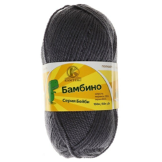 Пряжа Камтекс Бамбино 1, 35 % мериносовая шерсть, 65 % акрил, 50 г, 150 м, 169 серый